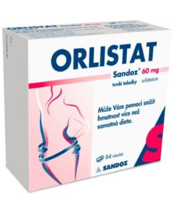 Orlistat 120mg capsules blister pack for weight loss.